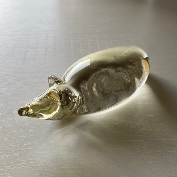 Vintage Glass Rat Mouse Paperweight Clear with slight gold tint blown glass art - Picture 1 of 11